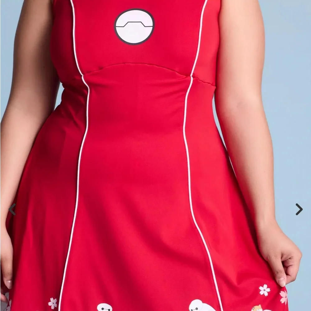 EUC Disney Box Lunch Baymax Big Hero Red One Piece Swimsuit/Active Dress Size 3x - Picture 6 of 14